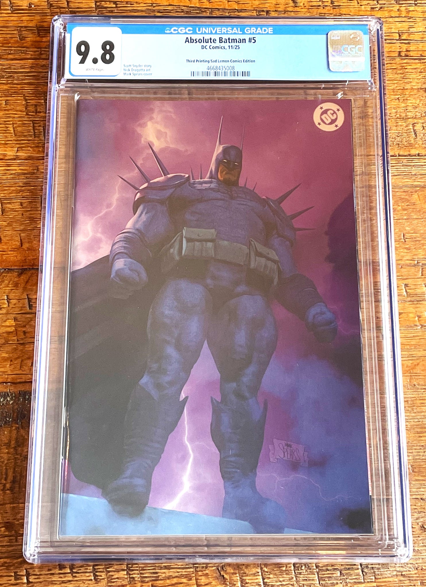 ABSOLUTE BATMAN #5 CGC 9.8 MARK SPEARS EXCL 
