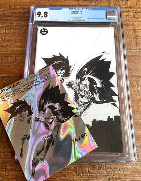 BATMAN #1 CGC 9.8 PHILIP TAN NYCC 2025 EXCL "B&W VIRGIN" VARIANT LTD 90 W/ COA