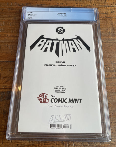 BATMAN #1 CGC 9.8 PHILIP TAN NYCC 2025 EXCL "B&W VIRGIN" VARIANT LTD 90 W/ COA