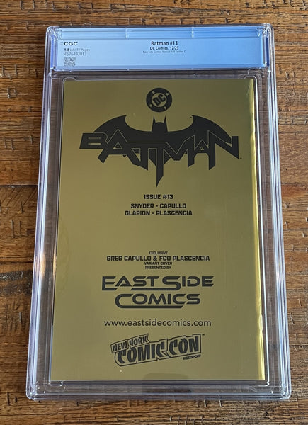 BATMAN (NEW 52) #13 CGC 9.8 GREG CAPULLO NYCC 2025 EXCL "GOLD FOIL" JOKER FACE VARIANT LTD TO 500