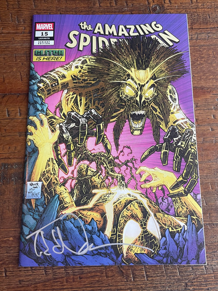 AMAZING SPIDER-MAN #15 TODD NAUCK SIGNED COA EXCL HOMAGE VARIANT FIRST APPEARANCE GLITCH