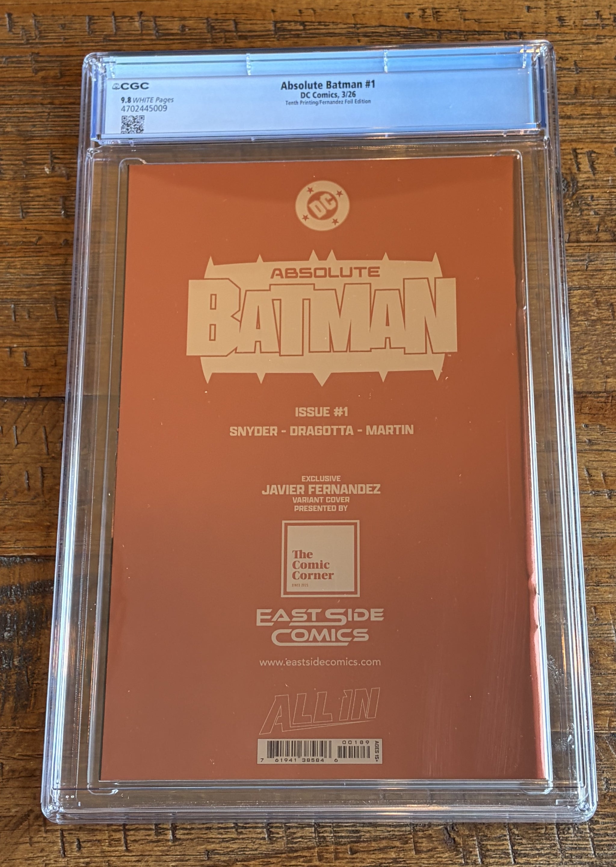 ABSOLUTE BATMAN #1 CGC 9.8 EXCL AKIRA 