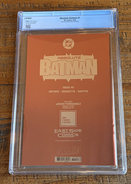 ABSOLUTE BATMAN #1 CGC 9.8 EXCL AKIRA "FOIL" (10th PRINT) VARIANT JAVIER FERNANDEZ