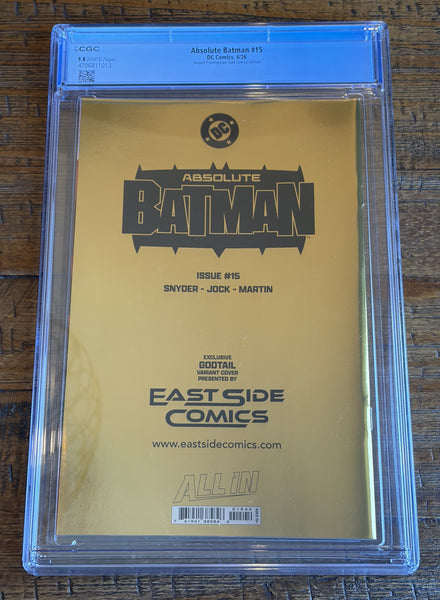 ABSOLUTE BATMAN #15 CGC 9.8 (2nd PRINT) GODTAIL EXCL GOLD FOIL VIRGIN VARIANT JOKER