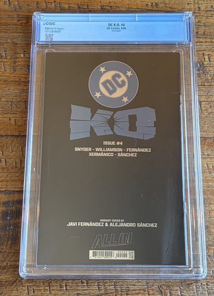 DC KO #4 CGC 9.8 FERNANDEZ COVER-J FOIL VARIANT ABSOLUTE BATMAN WONDER WOMAN SUPERMAN