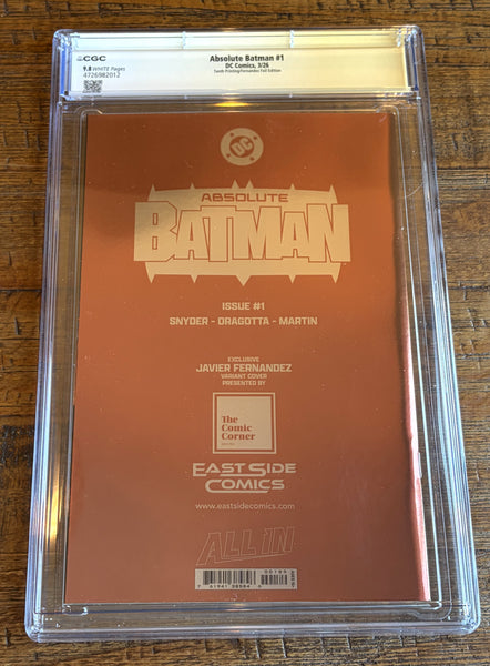 ABSOLUTE BATMAN #1 CGC SS 9.8 SCOTT SNYDER SIGNED FERNANDEZ EXCL FOIL AKIRA VARIANT