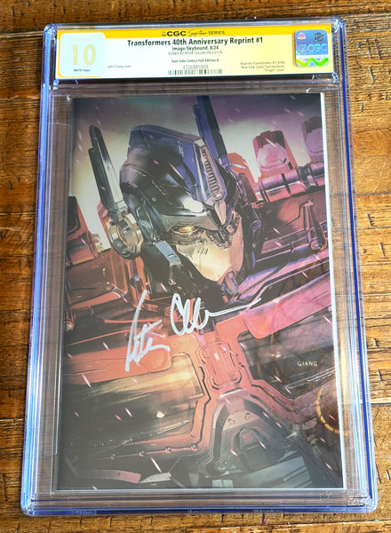 TRANSFORMERS 40th ANNIVERSARY #1 CGC SS 10 PETER CULLEN SIGNED JOHN GIANG EXCL OPTIMUS PRIME "FOIL" VARIANT NOT 9.8