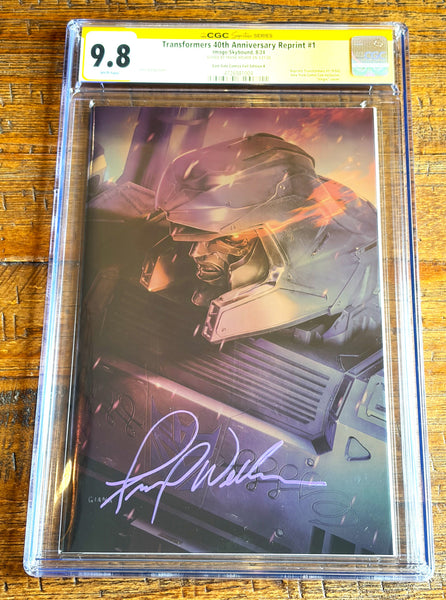 TRANSFORMERS 40th ANNIVERSARY #1 CGC SS 9.8 FRANK WELKER SIGNED JOHN GIANG EXCL MEGATRON "FOIL" VARIANT