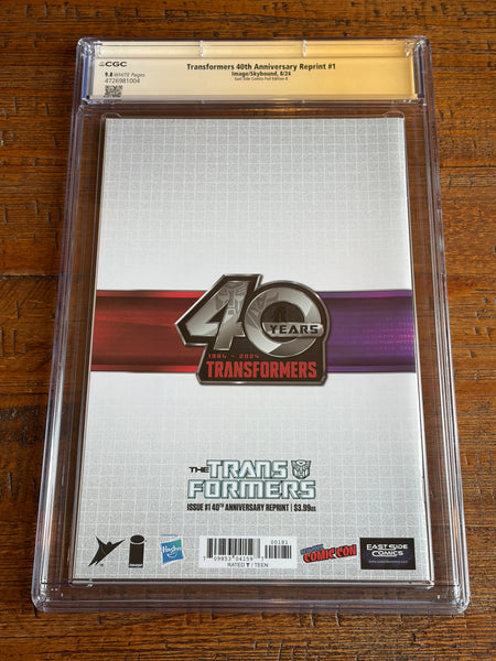 TRANSFORMERS 40th ANNIVERSARY #1 CGC SS 9.8 FRANK WELKER SIGNED JOHN GIANG EXCL MEGATRON "FOIL" VARIANT