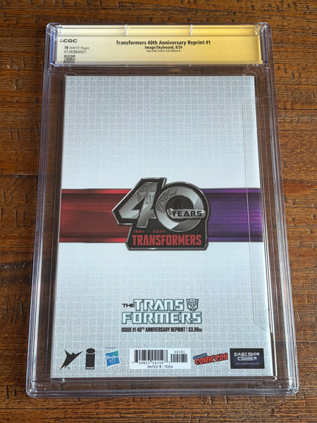 TRANSFORMERS 40th ANNIVERSARY #1 CGC SS 10 FRANK WELKER SIGNED JOHN GIANG EXCL MEGATRON "FOIL" VARIANT NOT 9.8