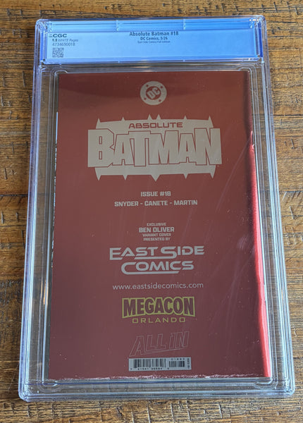 ABSOLUTE BATMAN #18 CGC 9.8 BEN OLIVER MEGACON 2026 EXCL FOIL VIRGIN VARIANT