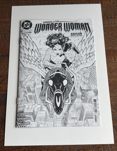 ABSOLUTE WONDER WOMAN SUPERMAN #1 SHERMAN SANDOVAL NYCC ASHCAN B&W VARIANT 2024 NM