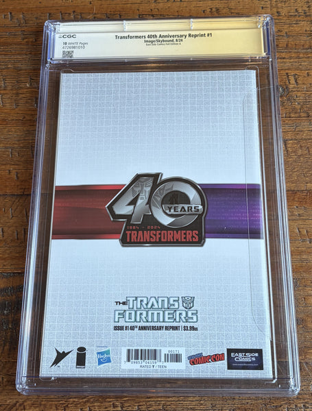TRANSFORMERS 40th ANNIVERSARY #1 CGC SS 10 PETER CULLEN SIGNED JOHN GIANG EXCL OPTIMUS PRIME "FOIL" VARIANT NOT 9.8