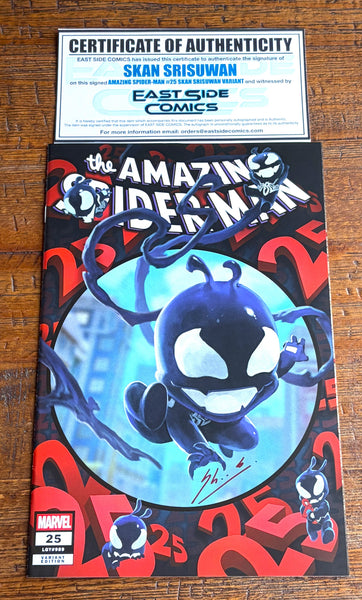 AMAZING SPIDER-MAN #25 SKAN SIGNED 2026 SDCC EXCL SYMBIE "HOMAGE" VARIANT LTD 1000