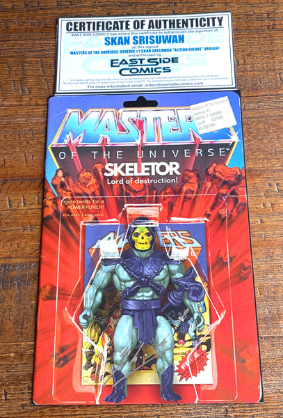 HE-MAN & MASTERS OF THE UNIVERSE GENESIS #1 SKAN SIGNED EXCL SKELETOR "ACTION FIGURE" VARIANT LTD 500