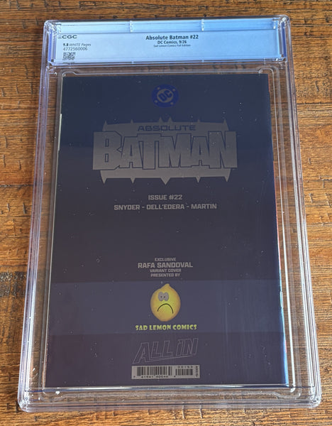 ABSOLUTE BATMAN #22 CGC 9.8 RAFA SANDOVAL EXCL FOIL & TRADE HARLEY QUINN VARIANT OPTIONS