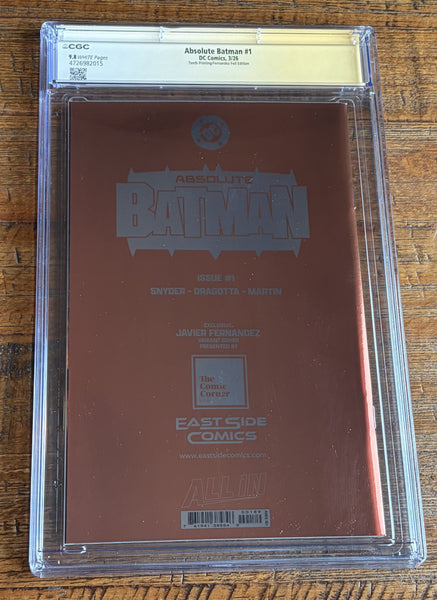 ABSOLUTE BATMAN #1 CGC SS 9.8 SCOTT SNYDER SIGNED FERNANDEZ EXCL FOIL AKIRA VARIANT