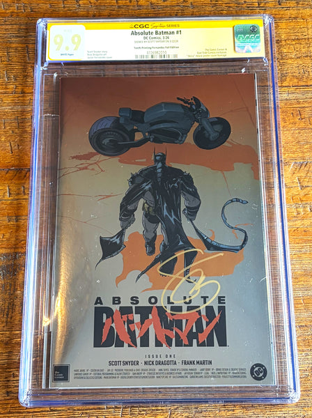 ABSOLUTE BATMAN #1 CGC SS 9.9 SCOTT SNYDER SIGNED FERNANDEZ EXCL FOIL AKIRA VARIANT NOT 9.8