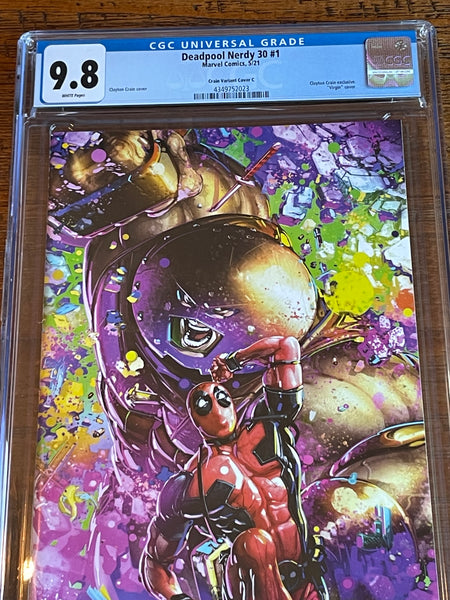 DEADPOOL NERDY 30 #1 CGC 9.8 CLAYTON CRAIN BLACK LIGHT VIRGIN VARIANT-C