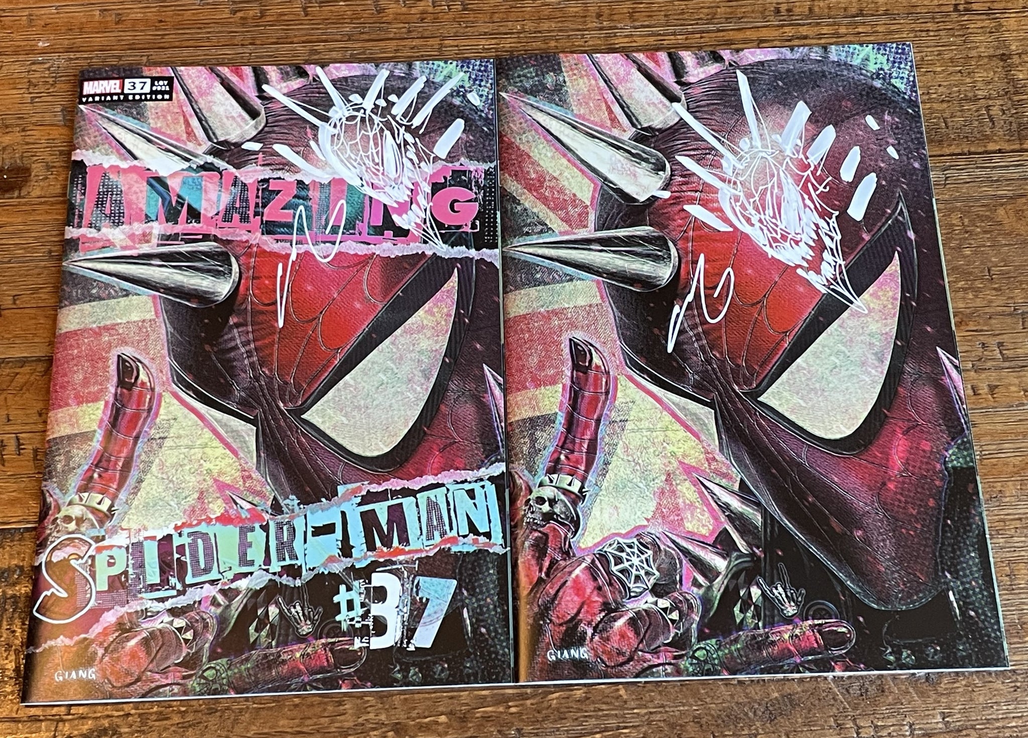 AMAZING SPIDER-MAN #37 JOHN GIANG REMARK SIGNED COA SPIDER-PUNK