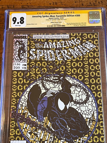 AMAZING SPIDER-MAN #300 FACSIMILE CGC SS 9.8 DIMASI SIGNED SHATTERED "GOLD" VARIANT