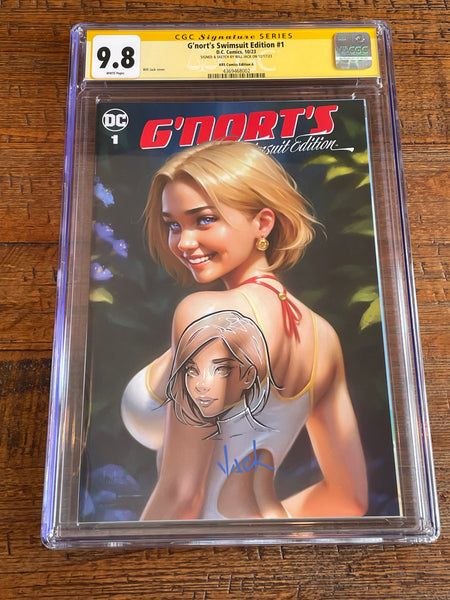 G'NORT'S ILLUSTRATED SWIMSUIT EDITION #1 CGC SS 9.8 WILL JACK REMARKED SKETCH TRADE VARIANT-A