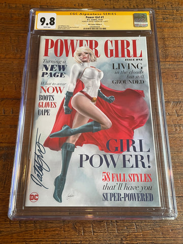 POWER GIRL #1 CGC SS 9.8 NATALI SANDERS SIGNED EXCL MAG VARIANT LTD TO 800