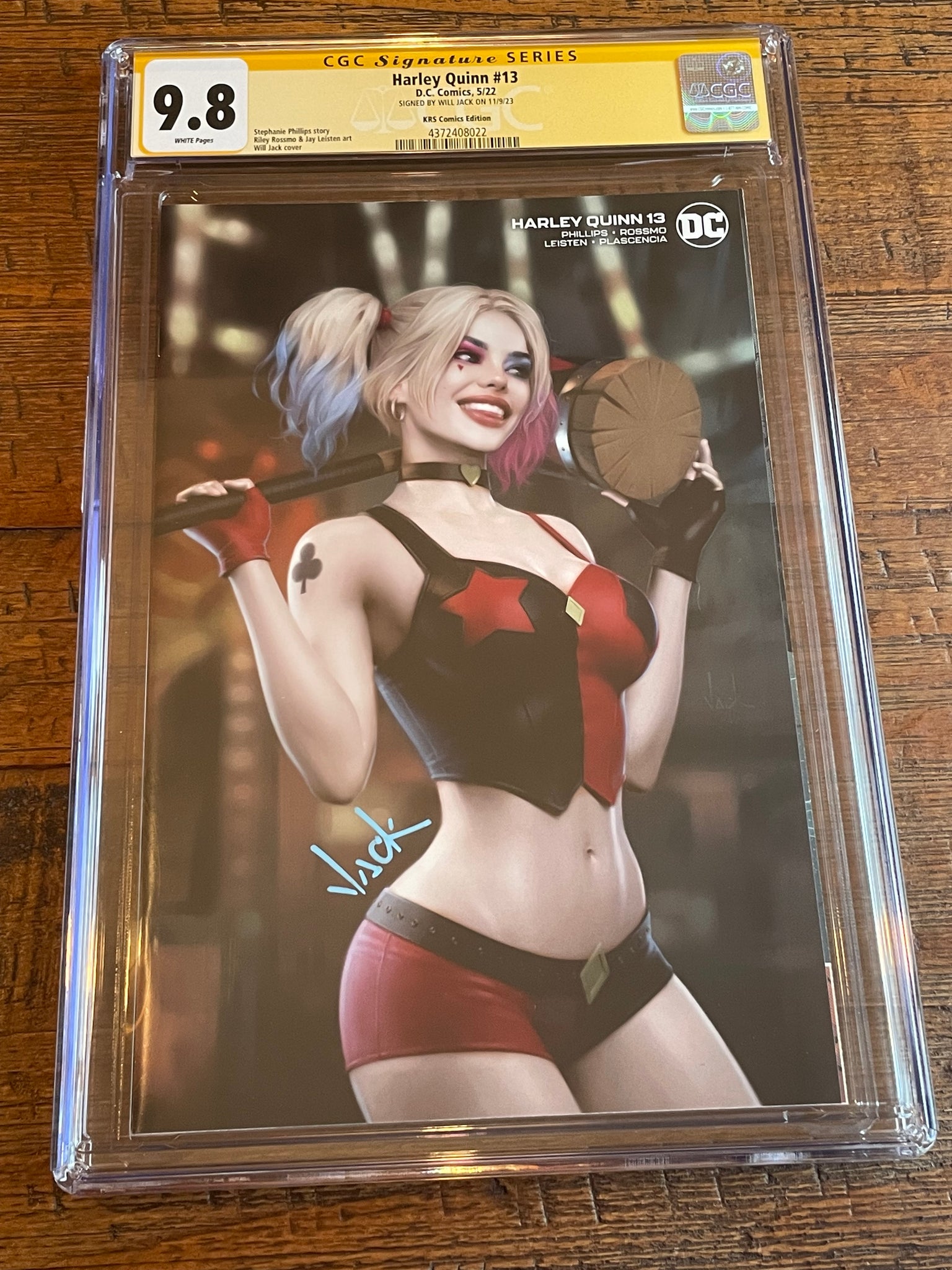 HARLEY QUINN #13 CGC SS 9.8 WILL JACK SIGNED VIRGIN VARIANT-B