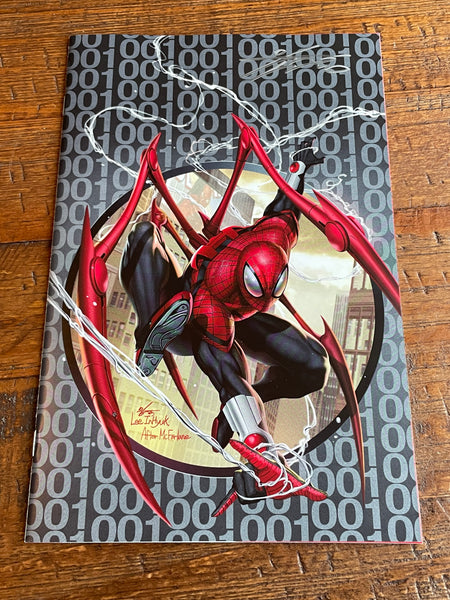 SUPERIOR SPIDER-MAN #1 INHYUK LEE SIGNED SILVER "VIRGIN" VARIANT-B LE TO 600 W/ COA
