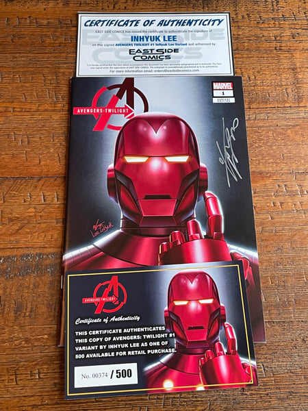 AVENGERS TWILIGHT #1 INHYUK LEE SIGNED "RED" IRON MAN VARIANT LIMITED TO 500