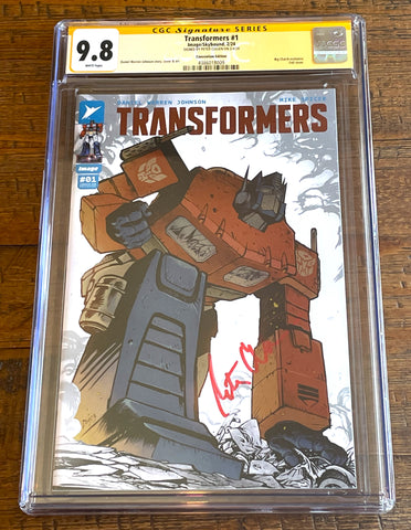 TRANSFORMERS #1 CGC SS 9.8 PETER CULLEN SIGNED MEGACON EXCL FOIL VARIANT OPTIMUS PRIME