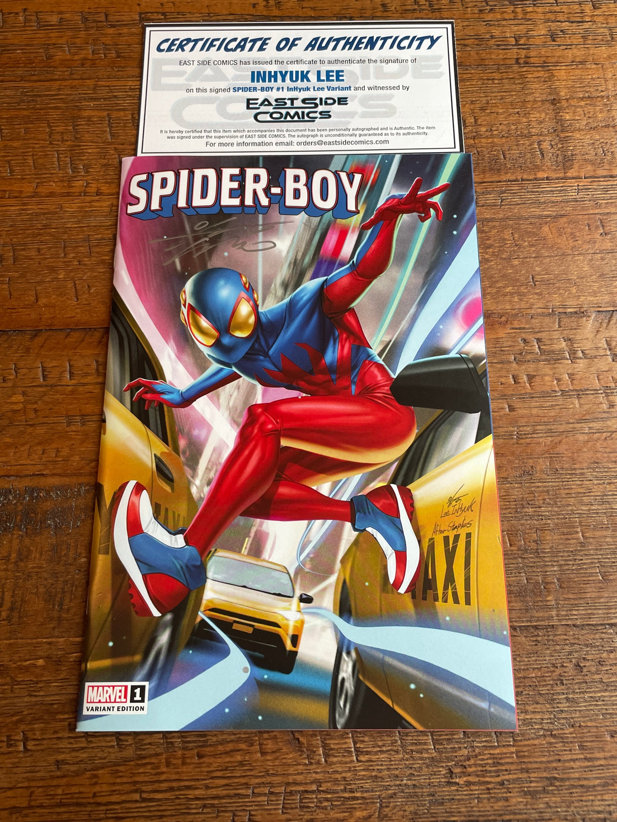 SPIDER-BOY #1 INHYUK LEE SIGNED COA TRADE & VIRGIN VARIANT OPTIONS