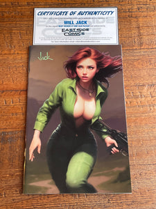 HEAT SEEKER #1 WILL JACK SIGNED W/ COA MEGACON EXCL RUNNING "FOIL" VARIANT-F