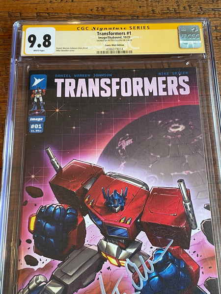 TRANSFORMERS #1 CGC SS 9.8 PETER CULLEN SIGNED BOWDEN EXCL VARIANT OPTIMUS PRIME