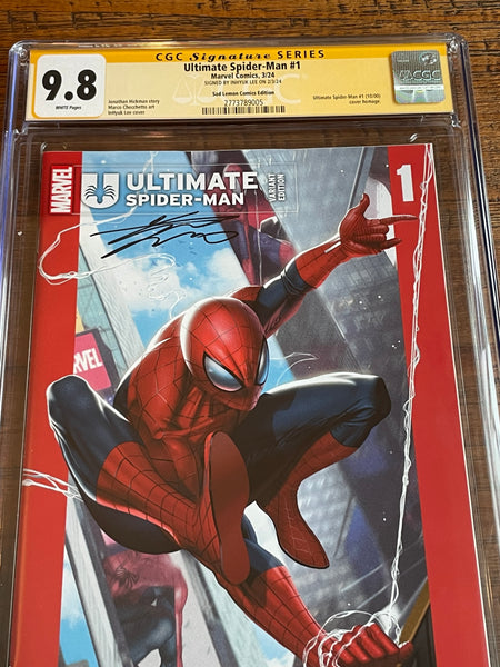 ULTIMATE SPIDER-MAN #1 CGC SS 9.8 INHYUK LEE SIGNED HOMAGE EXCL VARIANT