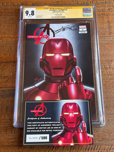 AVENGERS TWILIGHT #1 CGC SS 9.8 INHYUK LEE SIGNED "RED" IRON MAN VARIANT LE 500