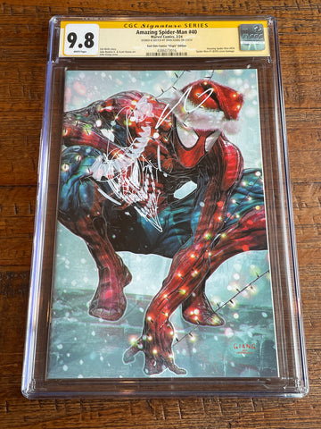 AMAZING SPIDER-MAN #40 CGC SS 9.8 JOHN GIANG REMARK SKETCH SANTA VIRGIN VARIANT-B