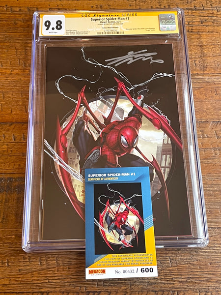 SUPERIOR SPIDER-MAN #1 CGC SS 9.8 INHYUK LEE SIGNED MEGACON "BLACK" VARIANT-C LE 600