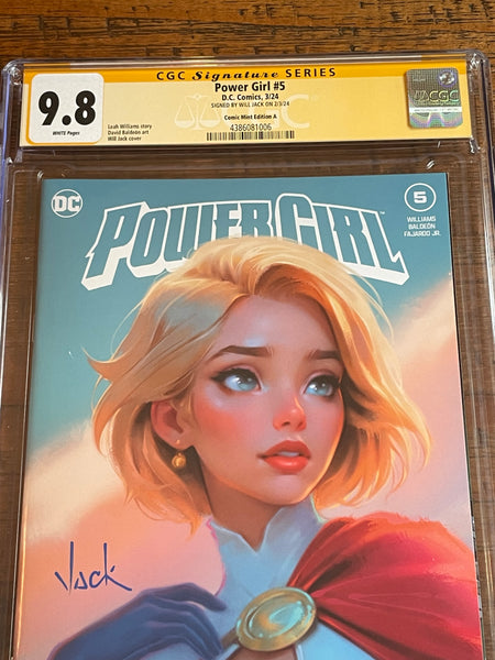 POWER GIRL #5 CGC SS 9.8 WILL JACK SIGNED TRADE DRESS VARIANT-A