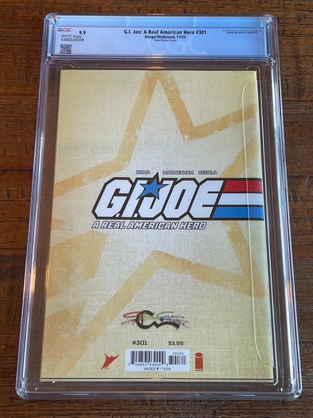 G.I. JOE A REAL AMERICAN HERO #301 CGC 9.9 CLAYTON CRAIN EXCL VARIANT LE TO 500 NOT 9.8