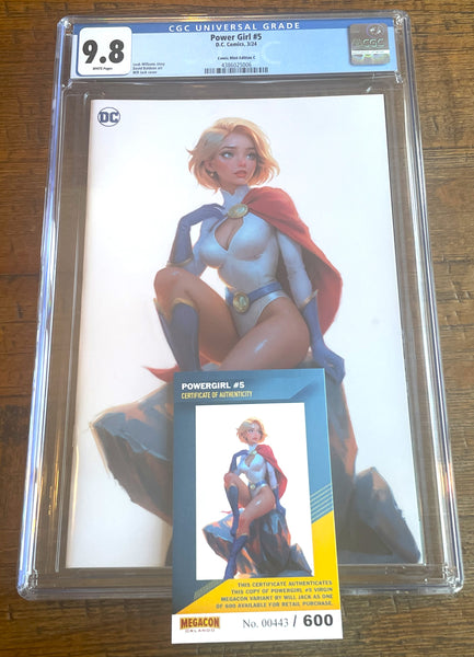 POWER GIRL #5 CGC 9.8 WILL JACK MEGACON EXCL "WHITE" VARIANT LE 600