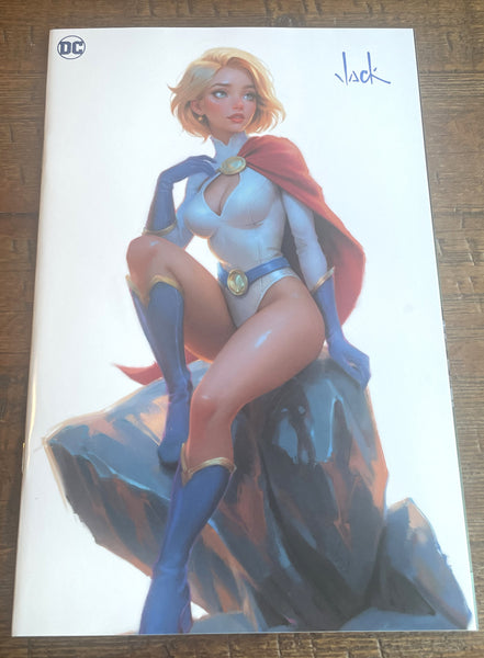 POWER GIRL #5 WILL JACK SIGNED MEGACON EXCL "WHITE VIRGIN" VARIANT-C LE 600 W/ COA