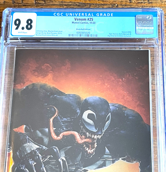 VENOM #25 CGC 9.8 CLAYTON CRAIN NYCC EXCL "FOIL" VIRGIN VARIANT SPIDER-MAN