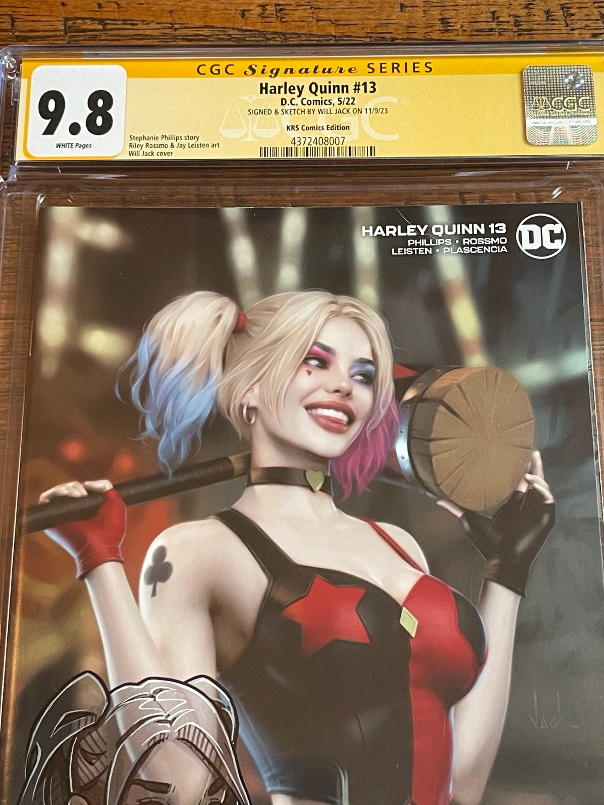 HARLEY QUINN #13 CGC SS 9.8 WILL JACK REMARKED SKETCH SIGNED
