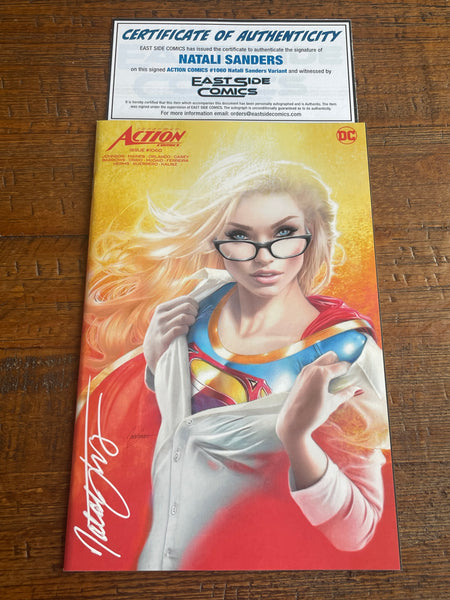 ACTION COMICS #1060 NATALI SANDERS SIGNED MEGACON EXCL VARIANT LE 600 W/ COA