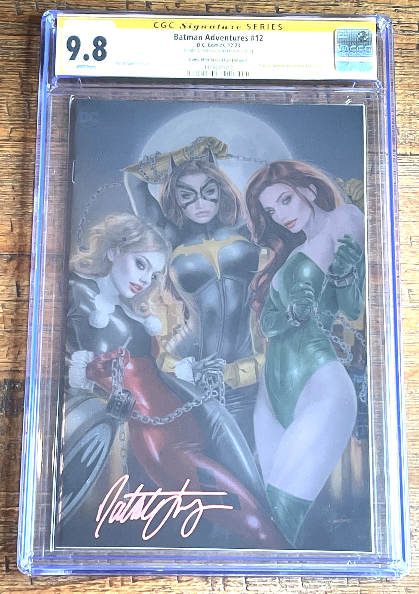 BATMAN ADVENTURES #12 CGC SS 9.8 NATALI SANDERS SIGNED MEGACON EXCL "FOIL" VARIANT