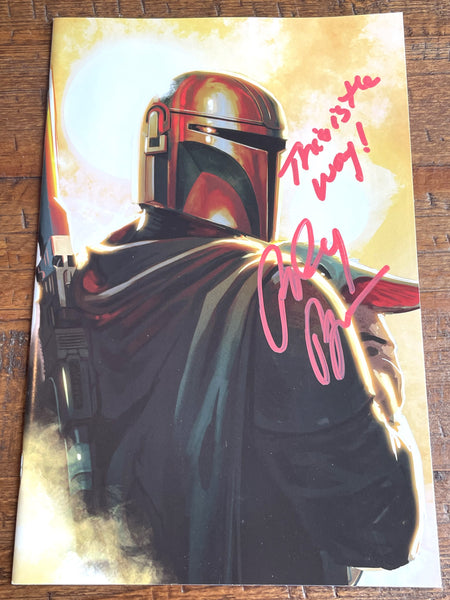 STAR WARS: THE MANDALORIAN #1 RODNEY BARNES SIGNED STEPHANIE HANS VIRGIN VARIANT