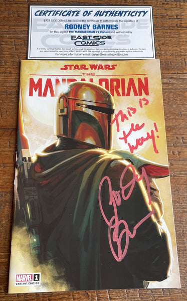 STAR WARS: THE MANDALORIAN #1 RODNEY BARNES SIGNED STEPHANIE HANS VARIANT