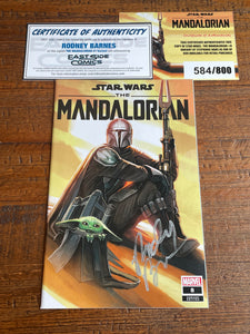 STAR WARS: THE MANDALORIAN #8 RODNEY BARNES SIGNED STEPHANIE HANS VARIANT