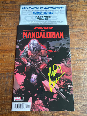 STAR WARS THE MANDALORIAN #1 RODNEY BARNES SIGNED LEINIL YU 1:50 RI VARIANT